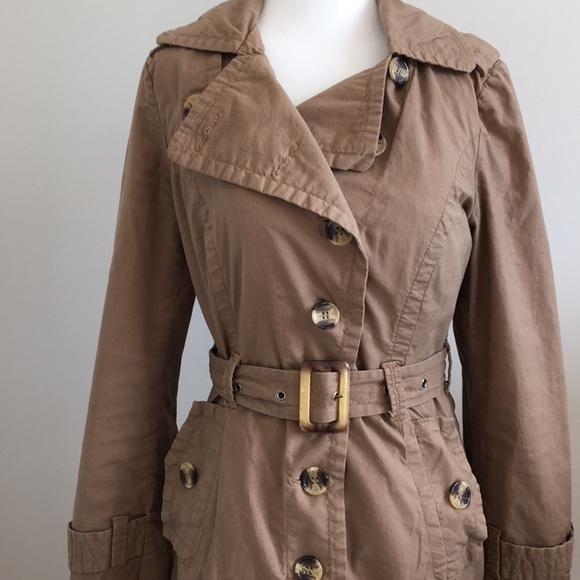 Papaya Brown Trench Coat - Picture 2 of 5